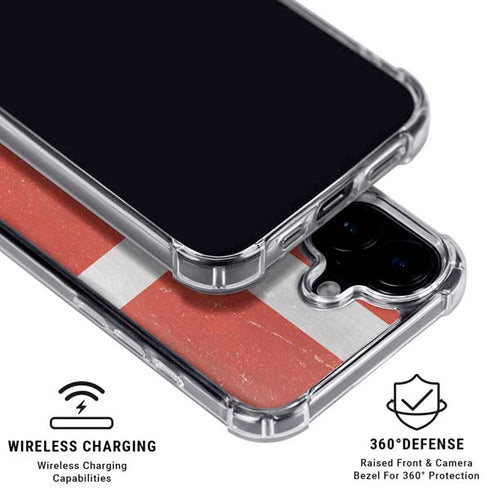 Denmark Flag Distressed iPhone 16 Plus Clear Case